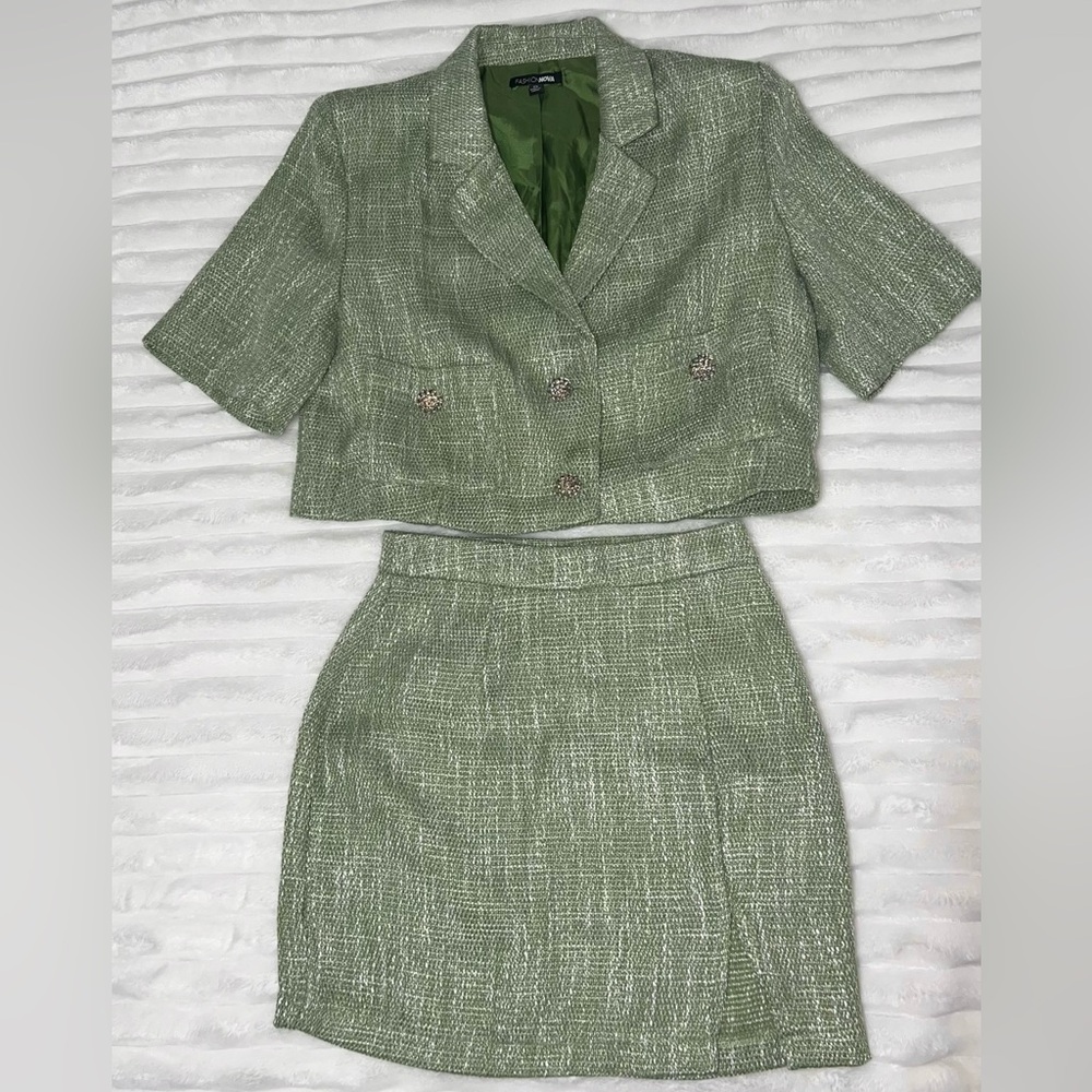 Tweed Top & Mini Skirt Set